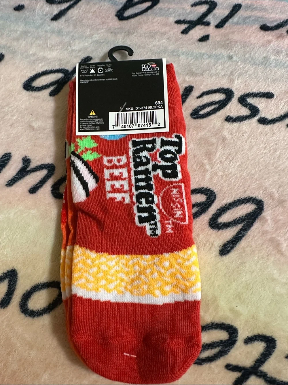 Top Ramen® Orange Chicken Ankle Socks - Top Ramen Brand